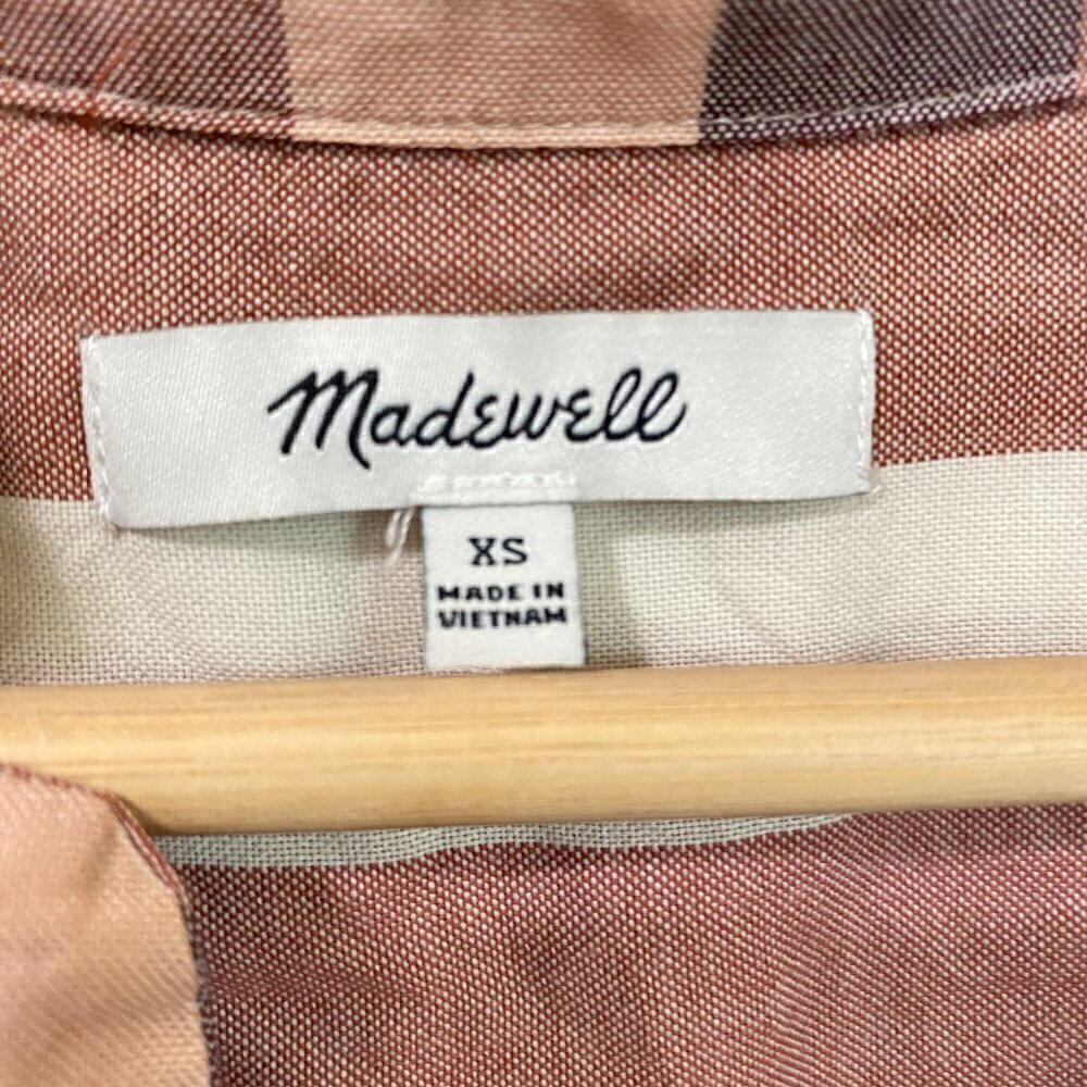 Madewell Striped Blouse in Brown and Cream - Picture 7 of 9